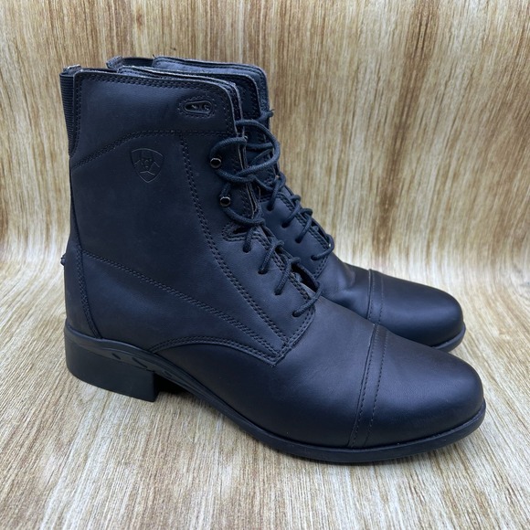 Ariat Scout Paddock Women's Size 10 B Black Leather Lace-Up Ankle Boots 10016413 - Picture 1 of 9